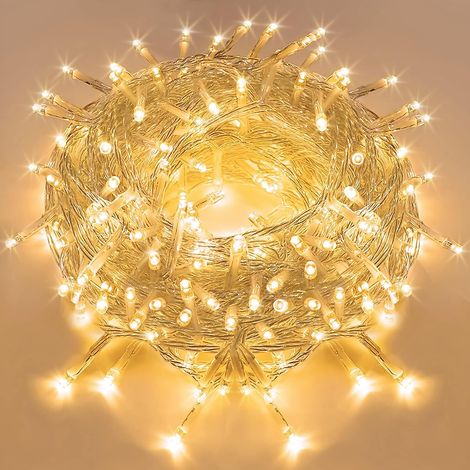 Guirlande Lumineuse LED sur Secteur 10M, Câble avec Prise, Utilisation Intérieure et Extérieure, Décoratif pour Arbre de Noël Fenêtre Jardin et Mariage (1/5)