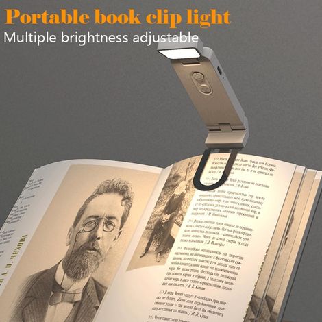 Mini-Taschenlampe, multifunktional, wiederaufladbar, Nachtlicht für Studentenwohnungen, tragbare Leselampe mit Clip, Lesezeichenleuchte (1/5)