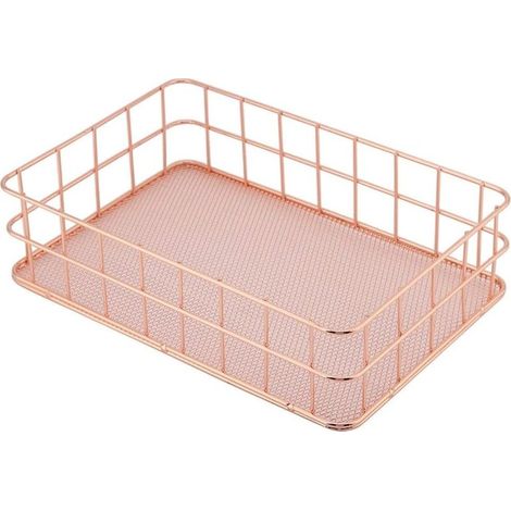 Rangement Or Rose Panier,Fer en Or Rose Panier De Rangement Organisateur De Stockage Support De Bureau Décor-Fei Yu (1/5)