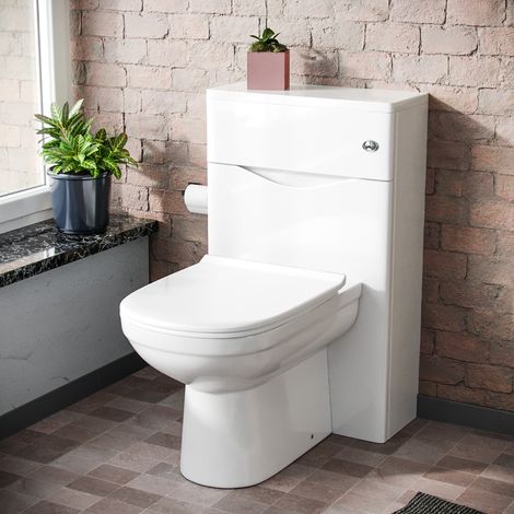 Lyndon Modern Back To Wall Toilet Pan and WC Unit Soft Close Seat White (1/5)
