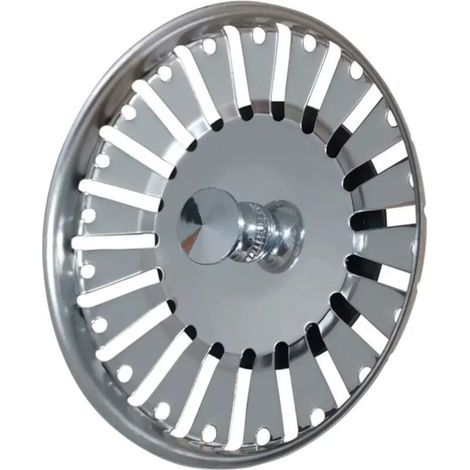 Bouchon d'évier de cuisine en acier inoxydable Crépine d'évier de cuisine universelle 84 mm Crépine de cuisine Grille d'évier en acier inoxydable (1/5)