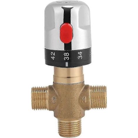 Vanne mélangeuse thermostatique en laiton pour système de douche, contrôle de température de l’eau, raccord de tuyau et lavabo (1/4)
