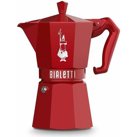 Bialetti Moka Exclusive Caffettiera Italiana Rossa 6 Tazze