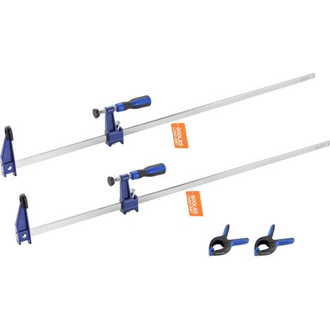 Serre-Joints Verrouillable 2PCs Ouverture de la Mâchoire 91,4 cm, Pince Écarteur en F Capacité Max. 272 kg, Profondeur 6,35 cm, en Fonte et Acier au Carbone, Facile à Utiliser, pour Menuisier (1/5)