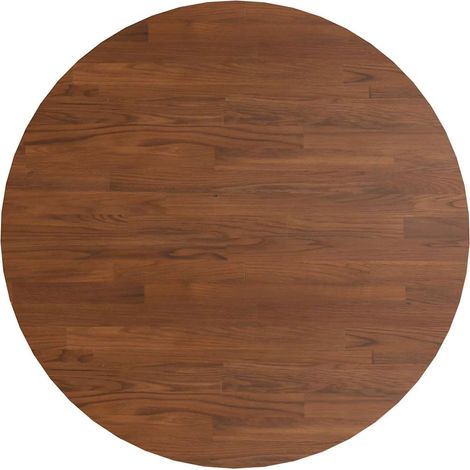 Piano Tavolo Piano Scrivania Rotondo Marrone Scuro Ø80x1,5 cm Rovere Trattato DAS617693 (1/5)