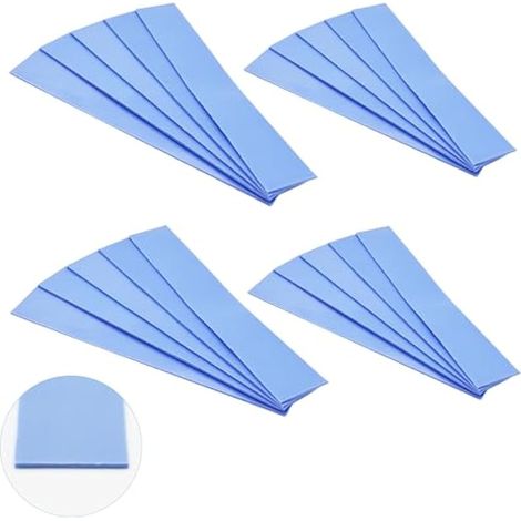 Pad Thermique, 120 20 1mm Pad Thermique Silicone, Réutilisable, avec conductivité Thermique de 6,0 W/MK, pour Le Refroidissement du processeur SSD (Bleu, 20pcs) (1/5)