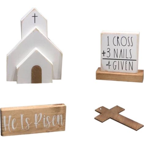 Décoration artisanale en bois pour Pâques, décoration de bureau, décoration pour fête, restaurant, assiette, décoration artisanale (1/5)