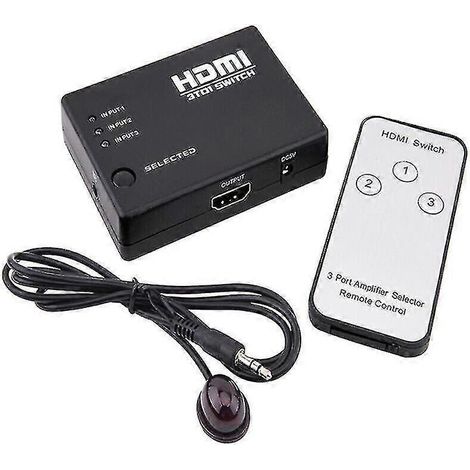 Commutateur/distributeur/concentrateur HDMI 1080p à 3 ports + télécommande, compatible avec PS3, téléviseurs HD et