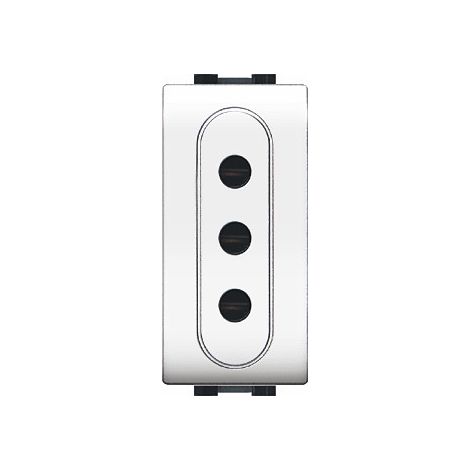 Presa Italiana Sicurezza Mylife 2P+T 10A Bianca (Elettrocanali Cod. Ecl4039Wh)