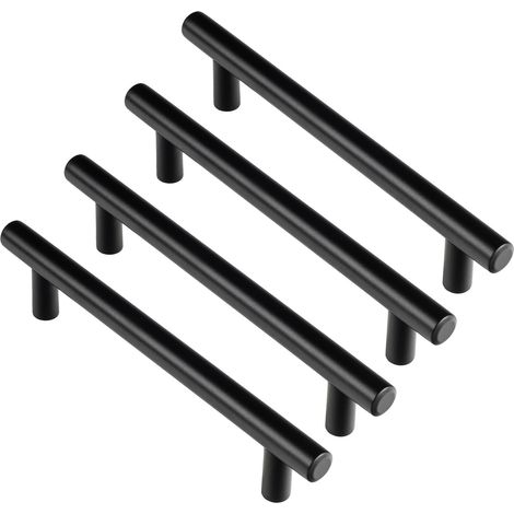Blister mit 4 Möbelgriffen aus Edelstahl, mattschwarz, Mod. 891h, 128 mm Interpoint REI (1/5)