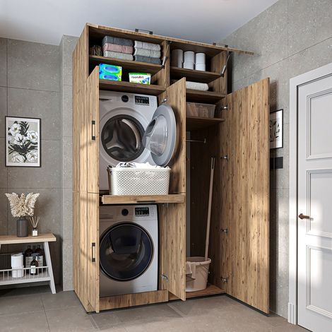 Roomart DORA-I Waschmaschinen-Überbauschrank 130, Eiche (1/5)