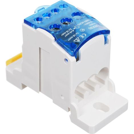Boîte De Jonction - 6 Positions - Rail Din 35mm - Courant 80A - Nylon Pa - Transparente - 1x (1/5)