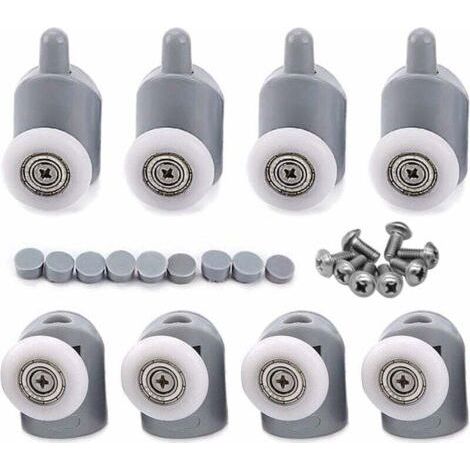 Candyse 23mm 8 Pcs Galet Rouleau Roulette Roue pour Porte de Douche, Roulettes Coulissantes Porte Salle de Bain (1/5)