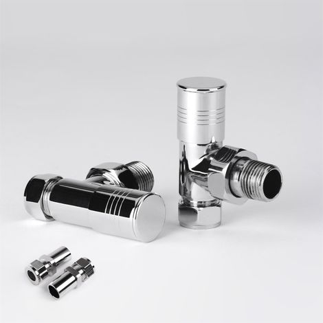 Durham Chrome Straight Round Top Valve with Lockshield
