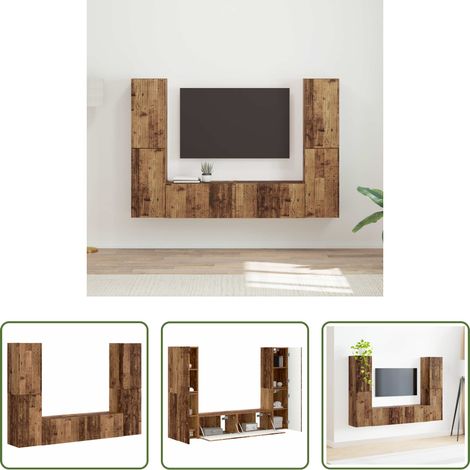 TV-Ständer - TV-Schrankset 6 pcs Altholz Holzwerkstoff (1/5)