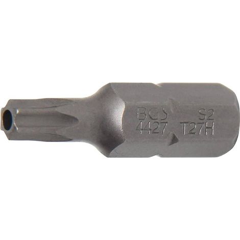 Embout Torx T27 8 mm (5/16) - L. 30 mm, Profil T avec Perçage - Précision et Durabilité, Acier - D-Work
