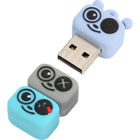 Clé USB 2.0 standard, 64 Go, motif abeille, en PVC, compatible Hot Switch, bleu, idéale pour le bureau ou les entreprises. (1/5)
