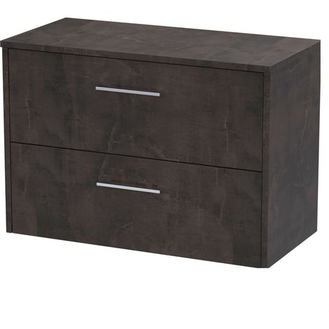 Winshill Contemporary 2 Drawer Wall Hung Vanity Unit with Worktop, 800mm