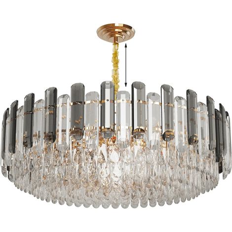 Chandelier, suspension en cristal de 60 cm, éclairage haute luminosité de 40 W, hauteur réglable pour une décoration intérieure luxueuse