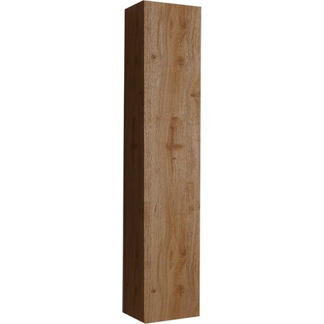 Colonna mobile bagno sospeso 1 anta contenitore legno rovere Edon (1/4)