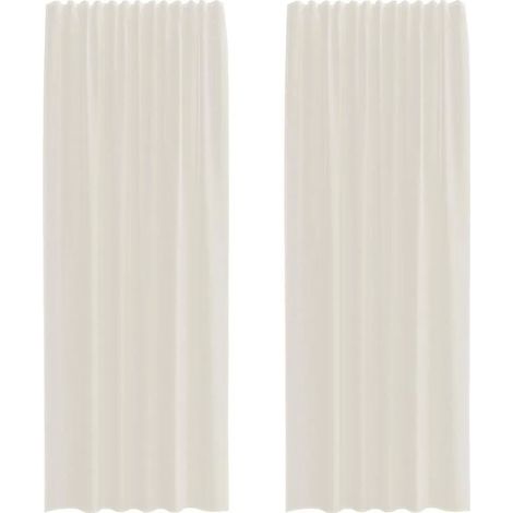 Voilages à œillets, 2 pièces, crème (1/5)