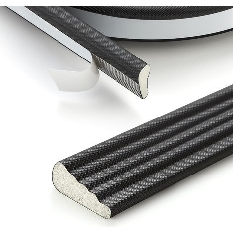 Joint d'étanchéité noir auto-adhésif pour porte et fenêtre, 5 m, coupe-froid, insonorisation, pour cadre de porte (1/4)