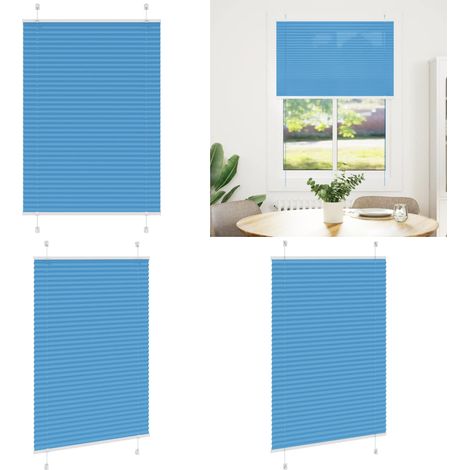 vidaXL Plissee Blau 100x100 cm Stoffbreite 99,4 cm Polyester (1/5)
