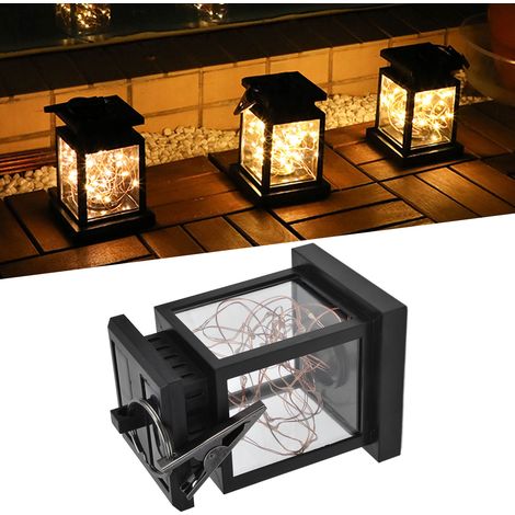 Sternförmige LED-Solar-Lichterketten, sternförmige Draht-Lichterketten, dekorative Gartengirlanden, hängende Solar-Weihnachts-Lichterketten für Innenhöfe. (1/5)