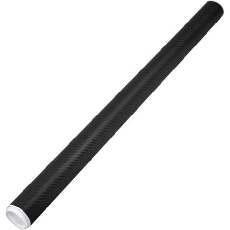 Pair Film adhésif vinyle carbone noir 1,5m x 0,3m, rouleau décoratif pour voiture, moto, ordinateur, smartphone, habillage véhicule durable (1/4)