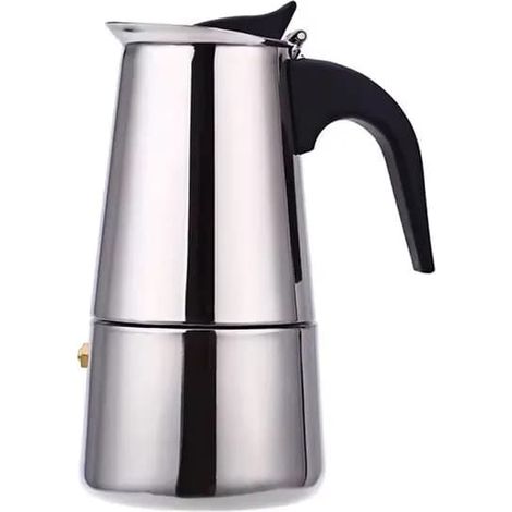 Cafetière italienne à poser sur la plaque de cuisson, en acier inoxydable, 12 tasses (1/4)