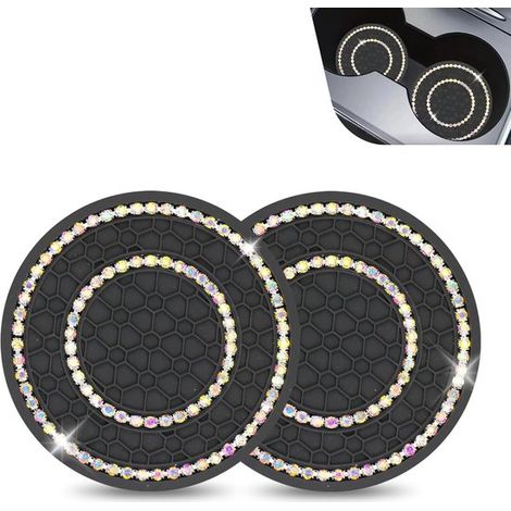 Dessous de verre de voiture - 2 pièces - Dessous de verre de voiture - Silicone - Antidérapant - Insert pour porte-gobelet - Dessous de verre de voiture - Dessous de verre pour porte-gobelet de voitur (1/5)