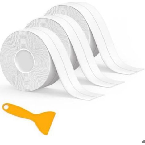 LaBlanc - 3 Pièces Rouleau Joint Silicone Blanc Salle De Bain, Ruban Adhésif Blanc Cuisine Ruban D'Étanchéité (1/5)