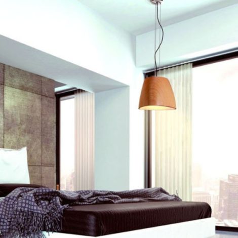 Grand Lustre Contemporain Eggo Bois (1/4)