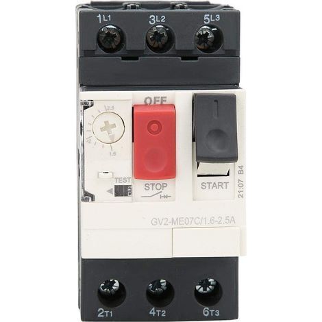 Disjoncteur de moteur, interrupteur de protection de moteur de disjoncteur de protection de moteur GV2(GV2-ME07C 1,6 à 2,5 A) (1/5)
