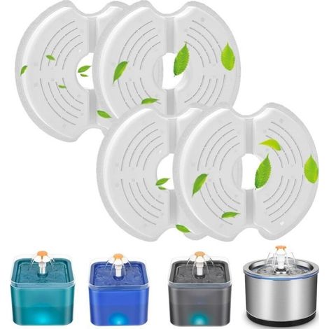8-Piece Replacement Filter Set for Pet Water Fountain, 2.5L Stainless Steel Cat Water Fountain, Activated Carbon Filter for Cat Water Fountain (1/5)