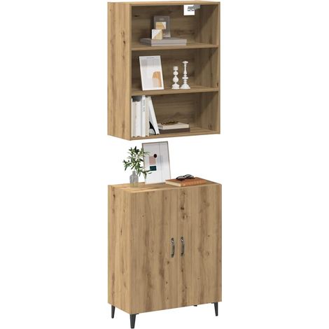 Aparador con mueble pared madera contrachapada artesanal roble vidaXL (1/5)