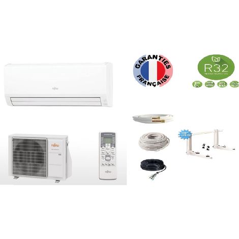 Atlantic Fujitsu – Climatiseur réversible 3500W – Pack 15 mètres – Mono-split – SCOP 4.10 – SEER 6.30 – Télécommande incluse – Unité intérieure murale