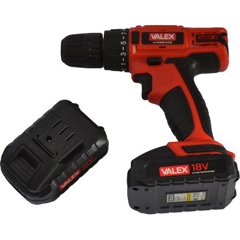 Trapano avvitatore a batteria valex 2 batterie 18v li-home n 218 1429417 (1/4)