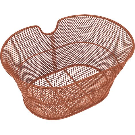 Cestino Anteriore per Bici City Bike in Metallo 38x30x18 cm Marrone