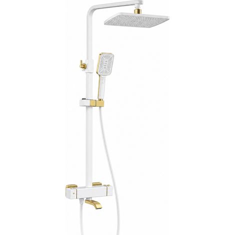 Thermostatisches Duschset für Badewanne Gold Weiß (1/5)