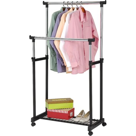 DO30 DOPPELTER BODENHÄNGER AUF ROLLEN FÜR KLEIDUNG, KLEIDERSCHRANK, ANKLEIDERZIMMER (1/5)