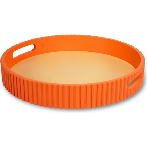 WD LifeStyle Vassoio Arancione in MDF D 30 Cm – Vassoio Decorativo per Casa e Tavola (1/3)