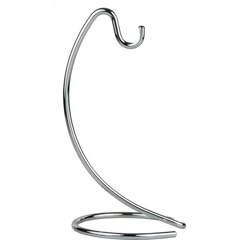 Porte-crochets - Support Métallique - Acier Chromé Anti-Rouille - Base Circulaire Stable - Finition Satin Nickel - Pour Intérieur Extérieur Jardin Garage Atelier - 1 Pièce (1/5)