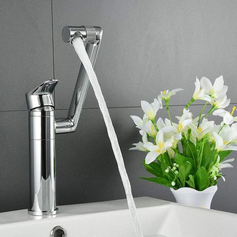 Robinet de lavabo Salle de bain Robinet mitigeur de salle de bain pivotant à 360°. (1/5)