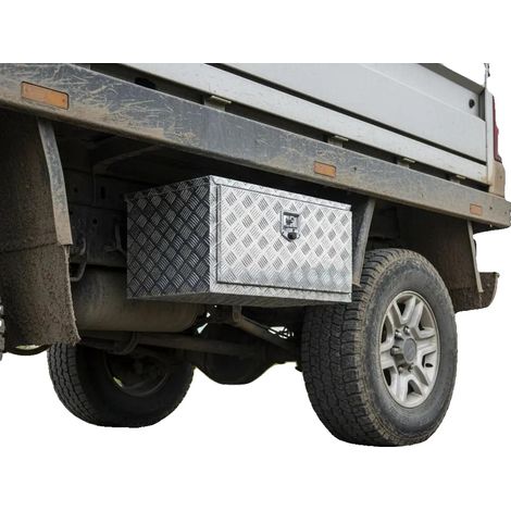 Coffre à outils de camion, mécanisme de verrouillage sécurisé, alliage d'aluminium durable, vert armée (1/2)