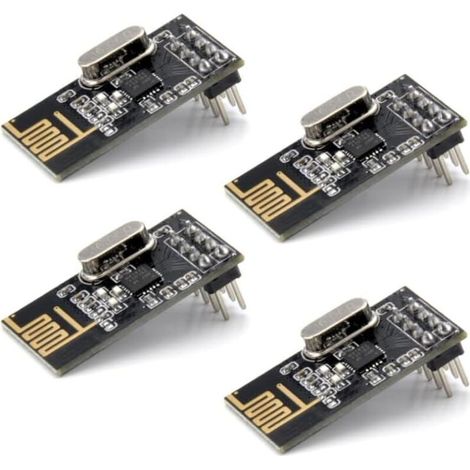 4 moduli ricetrasmettitori wireless NRF24L01+ 2.4G, trasmettitore-ricevitore WiFi wireless, modulo ricevitore RF, modulo ricetrasmettitore radio compatibile con Arduino e Raspberry Pi (1/5)