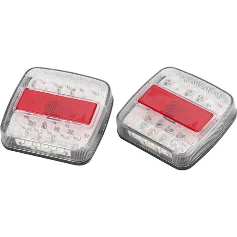 2 pièces feux arrière LED 20 diodes bicolores 12V/24V pour remorque camion à couvercle blanc (1/5)