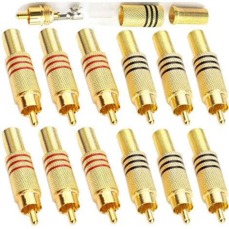 12 connettori RCA maschio per saldatura, terminali audio per videosorveglianza e multimedia (1/5)
