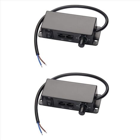 Lot de 2 variateurs d'intensité CC 0-10 V, contrôleur de synchronisation en série, rotatif marche/arrêt, pour ballasts électroniques LED à intensité variable 0/1-10 V (1/4)
