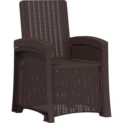 Chaise de jardin inclinable imitant le rotin Marron PP vidaXL (1/5)